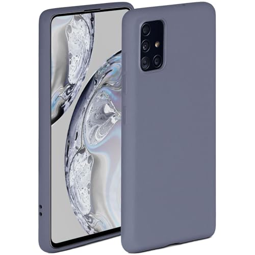 ONEFLOW Soft Case für Samsung Galaxy A71 Hülle aus Silikon mit Kameraschutz, Silikonhülle mit erhöhtem Schutz fürs Display, Backcover Schutzhülle, weiche Handyhülle, Blau Grau