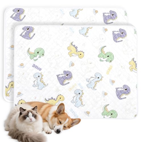 KIRZAX 2 Traversine Cani Lavabili, 50x70cm Tappetino Cane Pipi, Assorbente Antiscivolo Impermeabile, per Addestramento/Pavimento/Auto/Letto, Materiale Morbido 4-Strati impermeabile