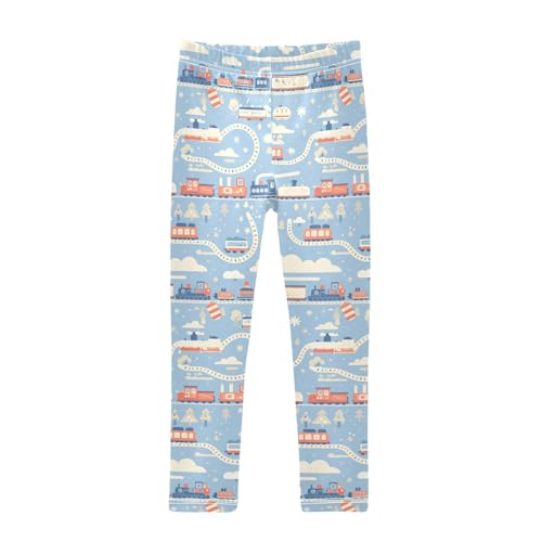 KLL Funny Steam Train Little Girls Legging Comfortable High Waisted Workout Pants Exercise