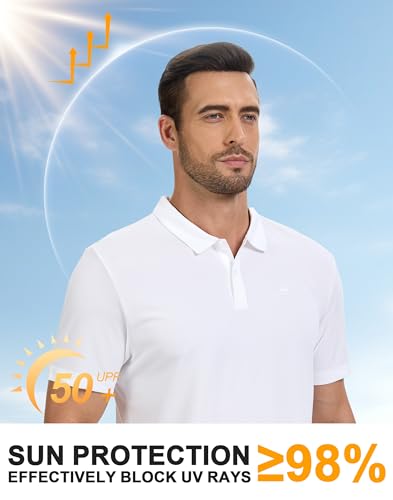 Camiseta polo para hombre Pioneer Camp, secado rápido, protección UPF 50+, manga corta, cuello clásico, para trabajo y viajes miniatura 6