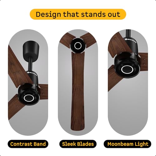 Image of atomberg Renesa Elite Smart 1400mm BLDC Ceiling Fan with IoT & Remote Control | 5 star Rated | High Air Delivery with Moonbeam LED Light | | 3 Year Warranty (Dark Walnut)