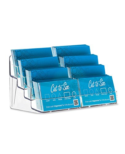 Image of SOURCE ONE 8 Pocket Desktop Clear Acrylic Business Card Holder (Pack of 2)