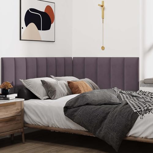 IFNOW Wall Mounted Headboard, Peel and Stick Panels, Dark Purple, Queen by IFNOW - Used condition - Image 4