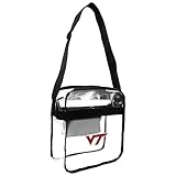 Littlearth NCAA Virginia Tech Hokies Stadium Friendly Clear Carryall Crossbody Bag with Team Logo, 12' x 12' x 6', Clear