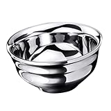 Garneck Edelstahlschüssel 14cm Isolierte Suppenschale für Zuhause Doppelschichtige Kompakte...