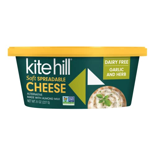 Kite Hill Garlic and Herb Almond Milk Soft Spreadable Cheese Alternative, 8 Ounces, Dairy Free, Gluten Free, Non-GMO, Vegan Kite Hill Garlic and Herb Almond Milk Soft Spreadable Cheese Alternative, 8 Ounces, Dairy Free, Gluten Free, Non-GMO, Vegan