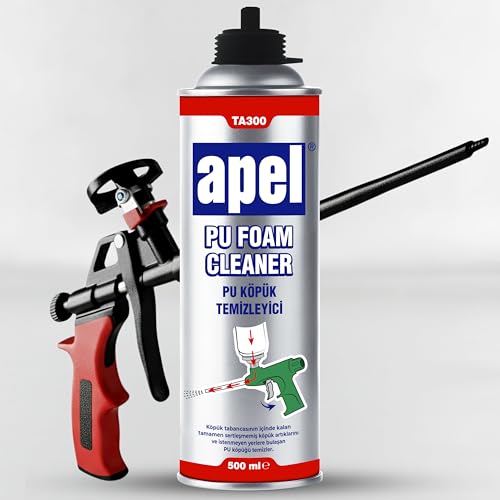 apel Spray Foam Cleaner (15.8 fl oz) Removes Uncured Polyurethane Expanding Foam Residues, Insulation Polyurethane and PU Sealant Remover, for Extended Tool Durability - 1 Pack