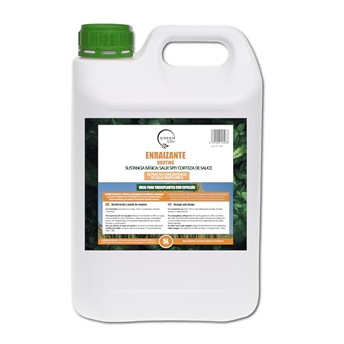 GREENGOF Enraizante Líquido, 5L. Orgánico con Hormonas Naturales. Estimula y Aumenta el Crecimiento de Las raíces de Cualquier Planta. Recomendado para Esquejes, Árboles, Plantas y Transplantes.