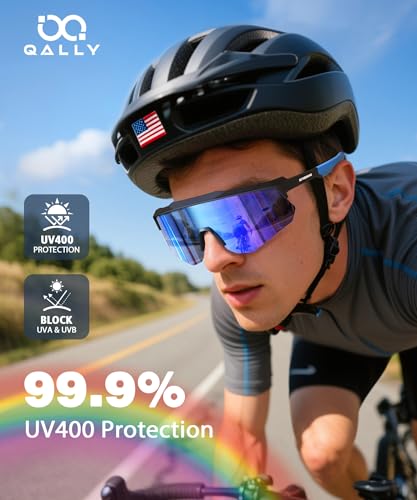 Image of Polarized Sports Sunglasses for Men Women, UV400 Protection Mens Sunglasses Wrap Around Sun Glasses for Cycling Running
