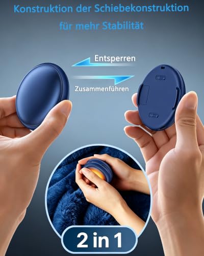 COZOME Handwärmer Elektrisch 2er Set, USB-C 55°C Skiing Camping Geschenk – Ansicht 5