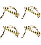 INCREWAY Shaft Locking Pin, 4PCS 8mm Zinc Planted Round Loop Wire Lock Pin Safety Coupler Pin for...