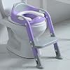 Potty Training Seat Ladder Girls,Toddlers Potty Training Toilet Seat Boys,Kids Potty Seat Potty Chair with Step Stool（Gray/Purple）