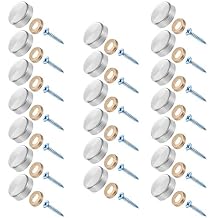 20 Pieces Stainless Steel Screw Cover Cap, 0.63"/16mm Diameter Mirror Decorative Screws with Caps Silver Mirror Screws Fasteners, Sign Advertising Hardware, Nails, Construction,Chrome