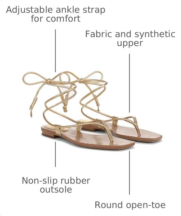 Image of Rope Flat Sandals for Women Strappy Open Toe Thong Sandals Summer Slingback Slip On Slide Sandals with Adjustable Strap