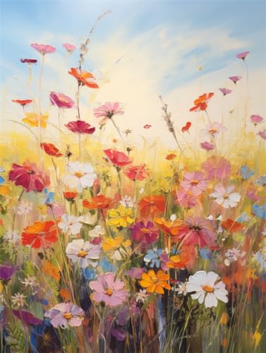 Taxpy Tableaux sur toile peints à la main Peinture à l'huile fleurs épanouies,40 * 60cm Arts Décoratifs Posters pour La Décoration De Salon À La Maison...