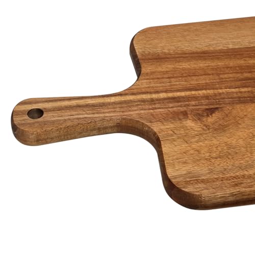 Tabla de cortar rectangular de madera de acacia con mango miniatura 4
