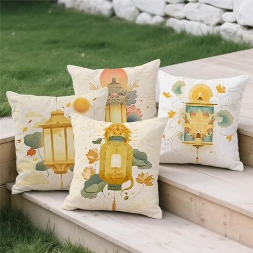 Housse de coussin en lin avec impression double face et finitions haut de gamme - 4