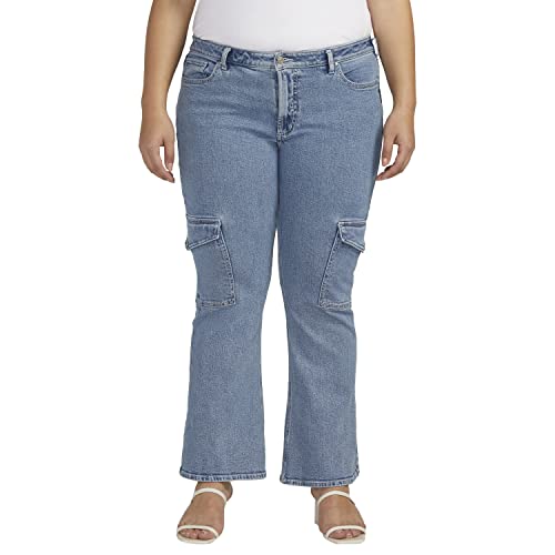 Silver Jeans Co. Women's Plus Size Low Rise Cargo Pocket Jeans