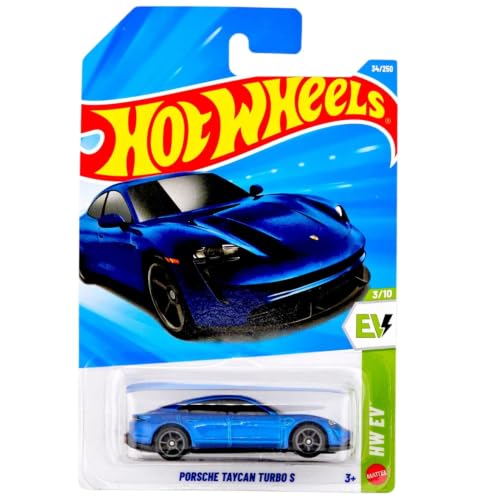 Image of Hot Wheels Porsche Taycan Turbo S HW EV Ages 3 and Up 34 /250 (Blue)