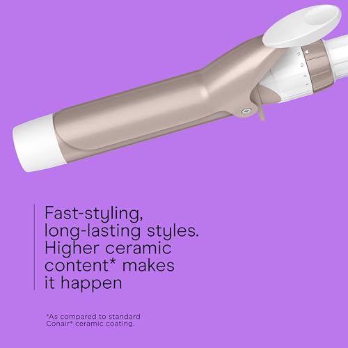 Conair Double Ceramic 1 ¼-Inch Curling Iron, 1 ¼-Inch Barrel Creates Loose Curls, Hair Curler for Use on Medium & Long Hair, White/Rose Gold by Conair - Image 5