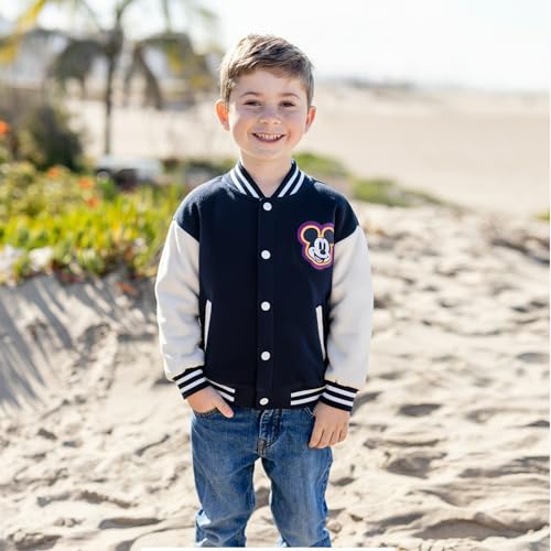 Image of Disney Kids Fleece Bomber Jacket, Varsity Outerwear with Pockets, 2-10Y