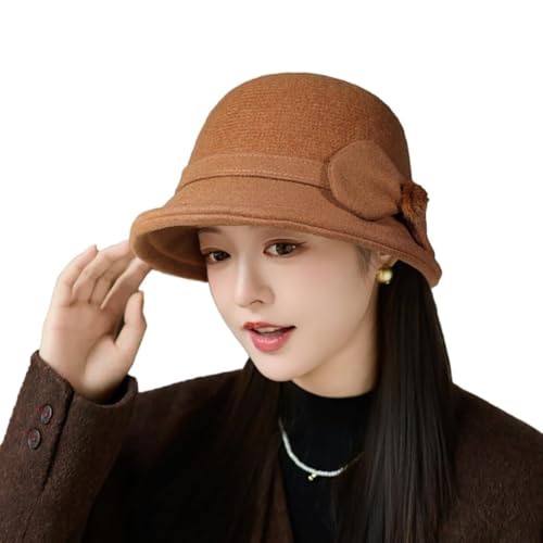 Chapeau cloche vintage 1920 pour femme bob feutre chaud hiver élégant capeline cérémonie retro