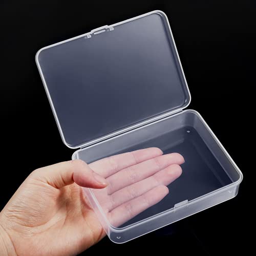 Image of Jetec 6 Pieces Mini Plastic Clear Beads Storage Containers Box for Collecting Small Items, Beads, Jewelry, Business Cards, Game Pieces, Crafts (4.5 x 3.3 x 1.2 Inch)