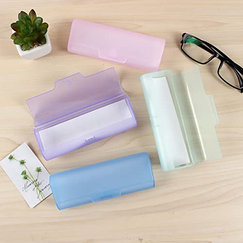 Image of 6 Pieces Plastic Glasses Case, Portable Translucent Eyeglasses Case, Spectacle Case, Eyewear Protector Box, Sunglasses Protector for Students, Kids, Travel Size, (XCSDCAD15663)