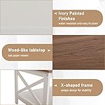 Sophia & William Farmhouse Coffee Table with Storage Shelf for Living Room, Ivory - Image 4