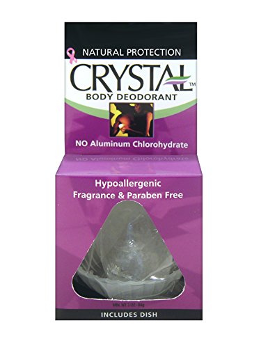 Crystal Mineral Deodorant Stone w/Dish, Unscented, 3.0 oz
