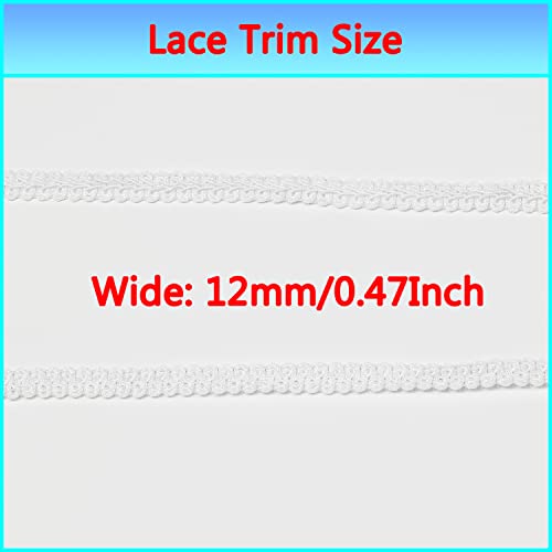 Dlboboai Gimp Braid Trim Polyester Braided Ribbon 15 Yards 12Mm Wide Centipede Braided Lace Trim For Sewing Crafts Clothing Curtains Accessories Lampshade Home Diy Decoration (White, 12Mm Wide) #TOP1