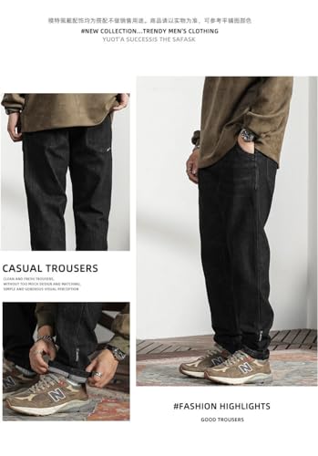 Jeans Pants Trousers Denim Spring and Autumn Matte Fabric Thickened Elastic Cone Micro Ha Slim Fit High Street4