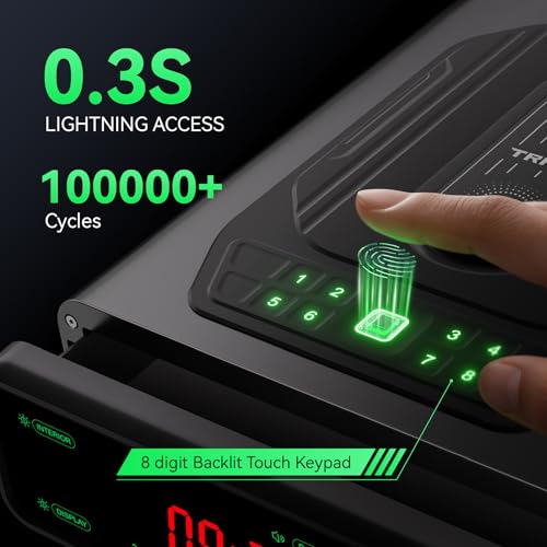 Image of Biometric Gun Safe for Handgun, 0.3S Auto-Open & 2X Wireless Charging