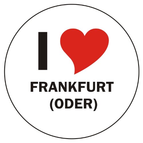Adesivo per auto - I Love Frankfurt (Oder) - JDM - Die Cut - OEM - Auto - lunotto posteriore - esterno rotondo - Dimensioni: 80 mm
