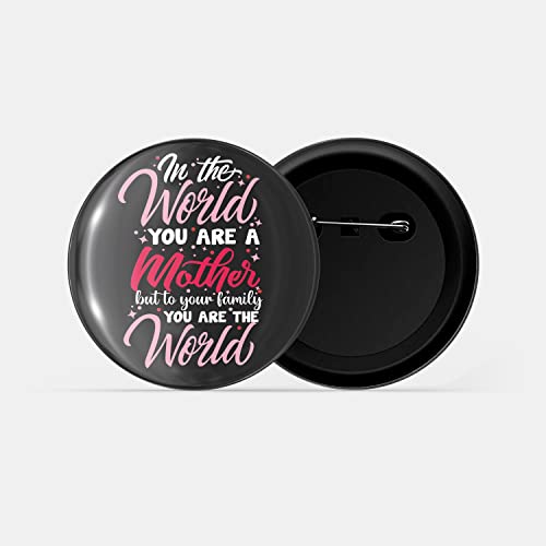 Image of dhcrafts Pin Badge Multicolor Family Glossy Finish Design Pack of 1 (58mm)