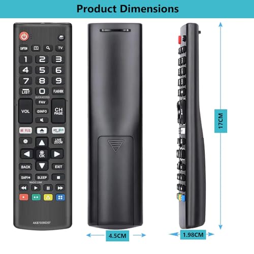 Universal Remote Control for All LG Smart TV LCD LED OLED UHD HDTV Plasma Magic 3D 4K Webos TVs with Netflix Amazon Shortcut Buttons - Thumbnail 6