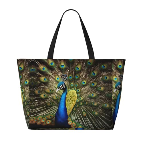 Sac à bandoulière protégeant du sable avec imprimé plumes de paon - 2