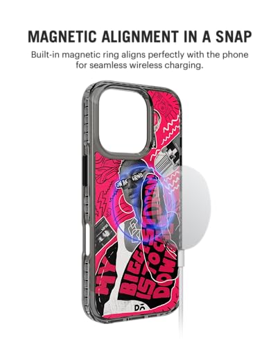 Image of DailyObjects Down The Street Stride 2.0 Magnetic Case Cover Compatible with iPhone 16 Pro | Wireless Charging Slim Back Cover | 2 Layer Edge Protection & Shockproof