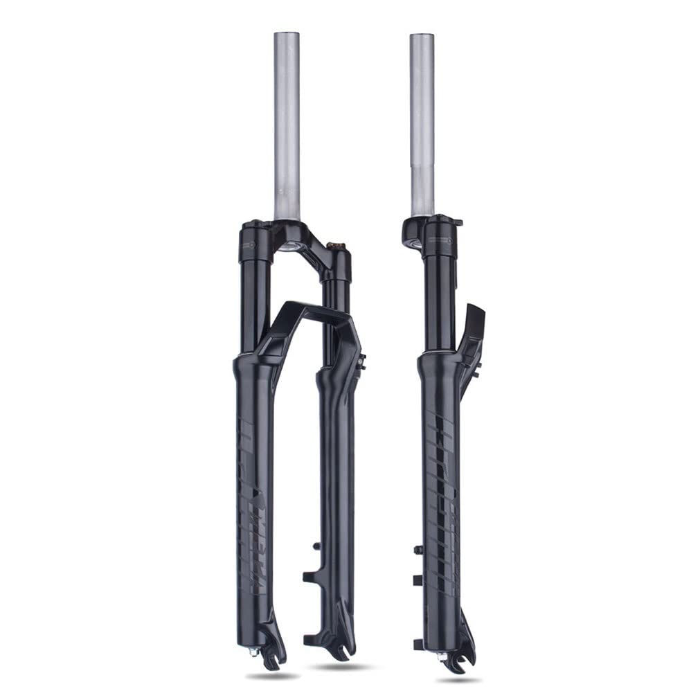 WIQUYBML MTB Fork 26/27.5/29 Inch Bike Suspension Travel 80mm Spring 28.6mm Straight Tube Bicycle Front Manual Lockout QR 9mm (Color : 29inch Black)