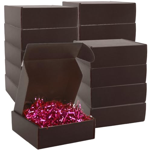 Image of Cardboard Boxes,15 Pack Shipping Boxes 6x6x2 Recyclable Mailing Boxes Colored Corrugated Cardboard Box Small Storage Boxes for Shipping, Mailing, Gifts Packaging (Coffee)