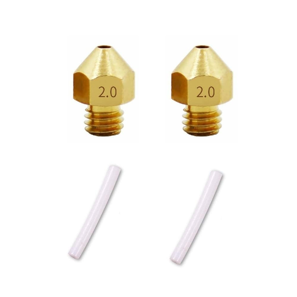 MK10 M7 Extruder Nozzle 0.2mm and 4pcs. 2 nozzles, and 2 Tubes - for Wanhao FlashForge Creator Pro 2 QIDI Technology, etc 3D Printer Repair Parts Replacement…-image-2