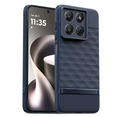 Image of Pikkme Back Cover for Motorola Moto G37 5G Camera Protection 3D Hexa Cube Design Silicone Protective Bumper Case (Blue)
