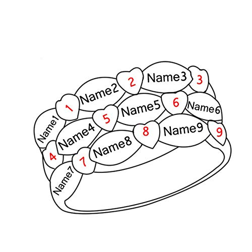 Personalized Mothers Rings 9 Simulated Birthstones Rings for Mother Name Rings Mother Grandmother Gifts For Mother's Day4