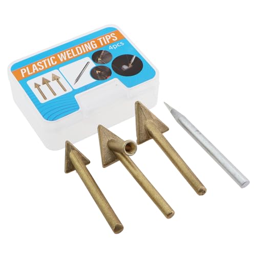 Caishun 4PCS Plastic Welding Replacement Cutter Tip Soldering Iron Gun Tip Triangle Head Welder Accessories Bumper Repair Tip for Repairing Sanding Bracket