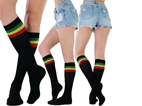 Image of ToBeInStyle Women's Colorful Patterned Design Knee High Socks