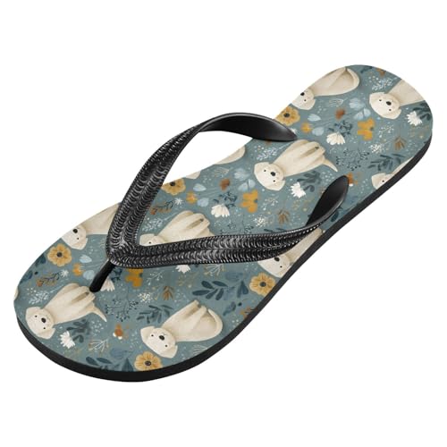 Flip Flop Sandals Cartoon White Dog Print for Women Men Beach Outdoor XS2
