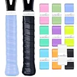 KUZAW 10 Pack Tennis Racket Grip Tape - Tacky Overgrip Non-Slip Sweat-Absorbing Cushion Wrap for Tennis, Pickleball, Padel Rackets, Golf, Baseball, Bat, Universal Grip Tape (10 Pack Multicolor01)