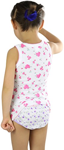 Image of ToBeInStyle Girl's 4 Item Pack 100% Cotton Tank Tops or Spaghetti Strap Camisole Soft Undershirts