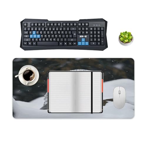 Tapete de escritorio Snow Owl grande de caucho antideslizante miniatura 4