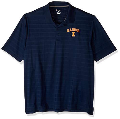 Champion NCAA Men's Short Sleeve Textured Collegiate Embroidered Solid Polo Shirt